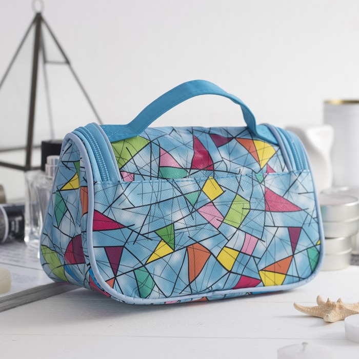 Косметичка-сумочка «Абстракция», отдел на молнии, цвет голубой