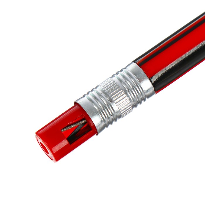 Карандаш механический 2мм пластик Полоски МИКС колпачок-точилка для грифеля