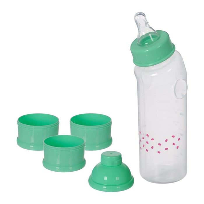 Набор детский, 3 предмета: бутылочка для кормления 250 мл, погремушка, контейнер трёхсекционный для питания