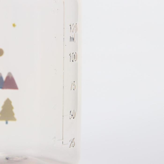 Набор для кормления, 5 предметов: бутылочка детская 125 мл, поильник 125 мл, тарелка, ложка, вилка, цвет розовый