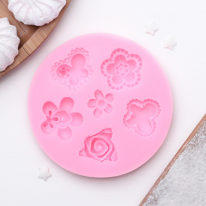 Молд 9,5х9,5 см "Цветочное ассорти"