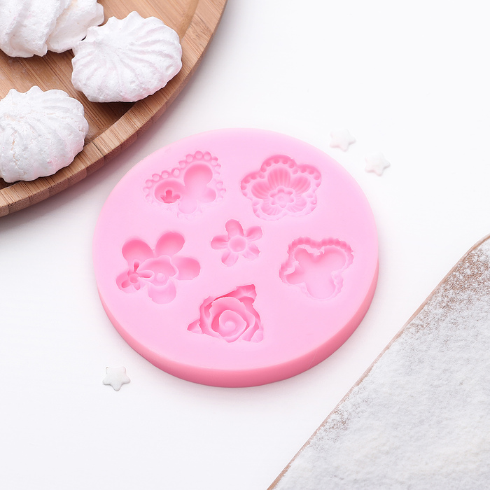 Молд 9,5х9,5 см "Цветочное ассорти"