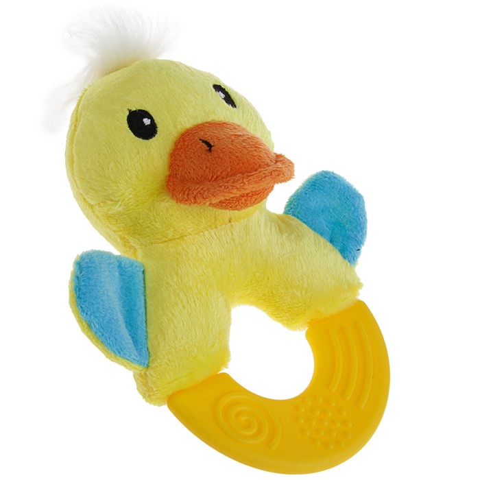 Игрушка для собак мягкая с жевательными элементами "Утенок", 15,5 см