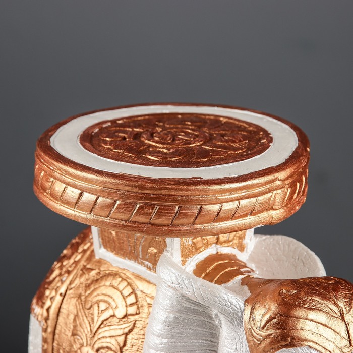 Подставка декоративная "Индийский слон", бело-золотой, 34 см