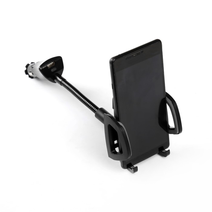 Держатель телефона TORSO раздвижной 50-100 мм, в прикуриватель с USB