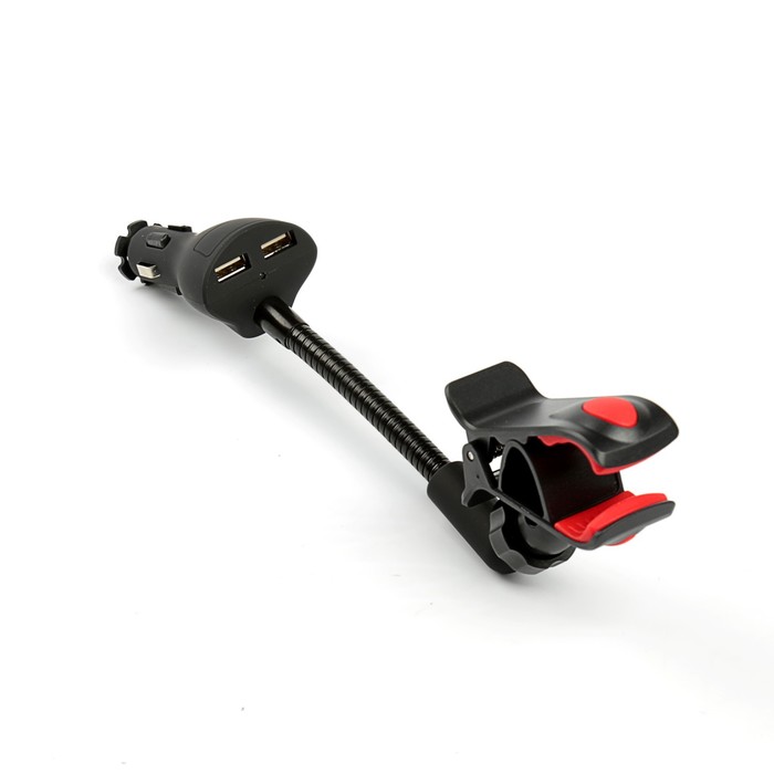 Держатель телефона TORSO, прищепка, в прикуриватель с USB