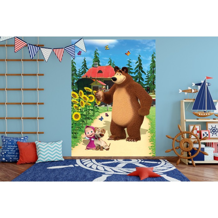 Фотообои К-144 «Маша и медведь» (4 листа), 140*200 см