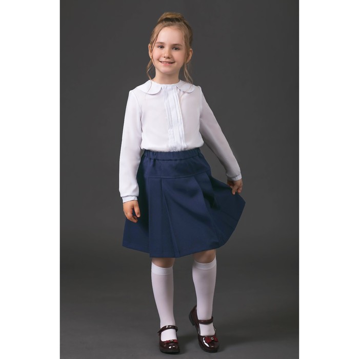 Блузка для девочки , рост 122-128 см, цвет белый