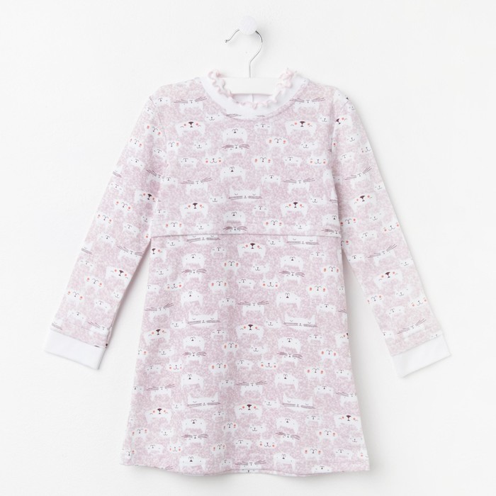 Платье для девочки, рост 98 (28) см, бежевый/белый И-004 1