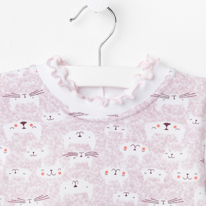 Платье для девочки, рост 116 (30) см, бежевый/белый И-004 1