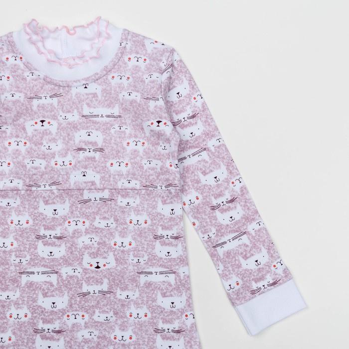 Платье для девочки, рост 116 (30) см, бежевый/белый И-004 1