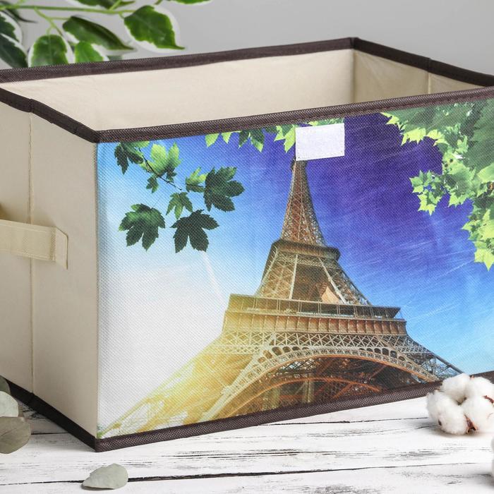 Короб для хранения с крышкой «Эйфелева башня», 38×25×24 см