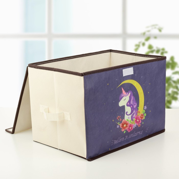 Короб для хранения с крышкой 39х25х25 см "Единорог"