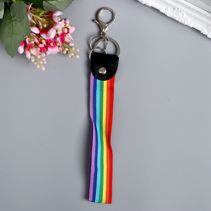 Брелок текстиль с карабином "Радуга" 22х3,5 см