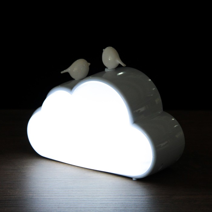 Светильник детский LED АКБ шнур usb МИКС "Птички на облачке" 12х16х7,5 см