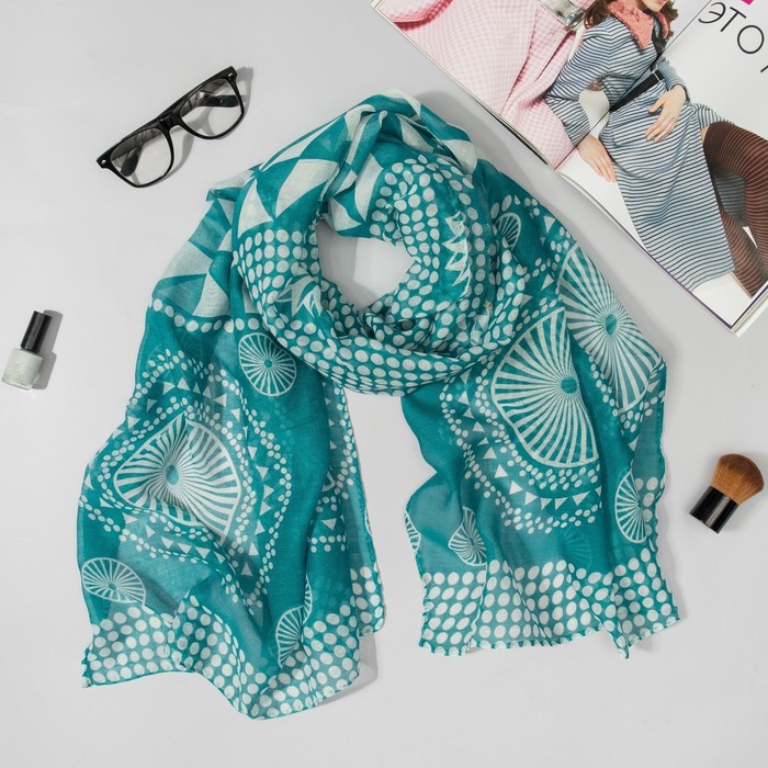 Палантин Этель "Нора" 60 х 180 см, цвет зеленый, 100 % вискоза