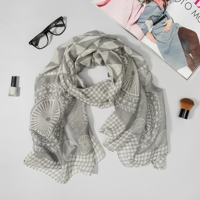 Палантин Этель "Нора" 60 х 180 см, цвет серый, 100 % вискоза