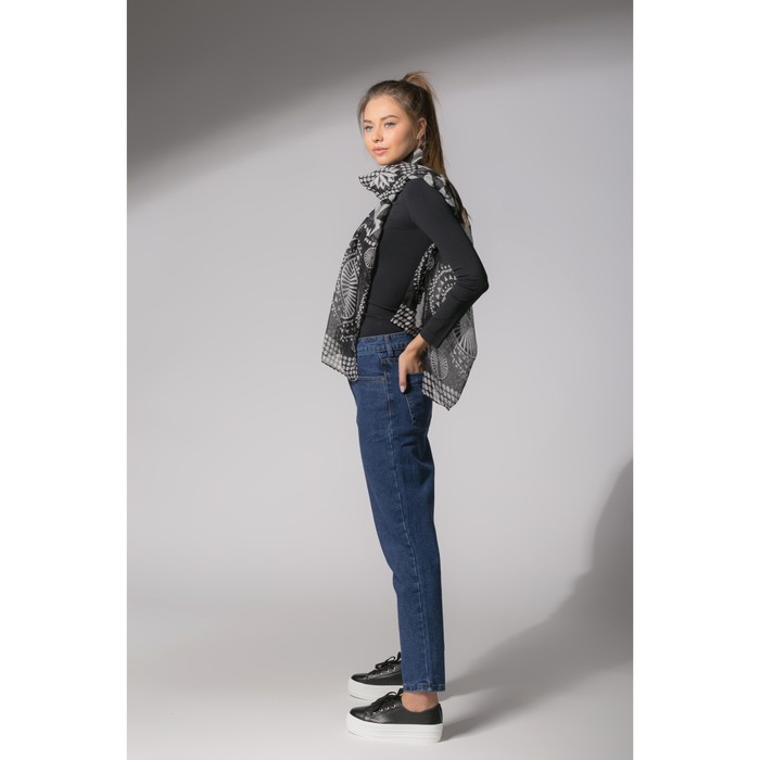 Палантин Этель "Нора" 60 х 180 см, цвет черный, 100 % вискоза