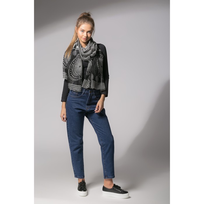 Палантин Этель "Нора" 60 х 180 см, цвет черный, 100 % вискоза