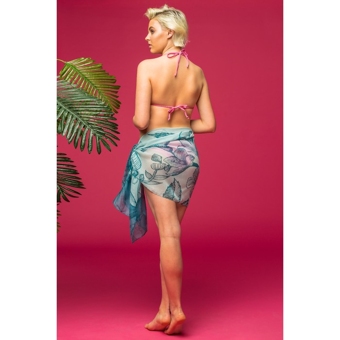 Палантин Этель "Жасмин" 60 х 180 см, цвет зеленый, 100 % вискоза