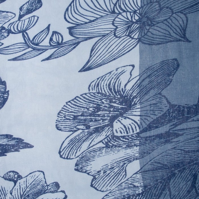 Палантин Этель "Жасмин" 60 х 180 см, цвет синий, 100 % вискоза