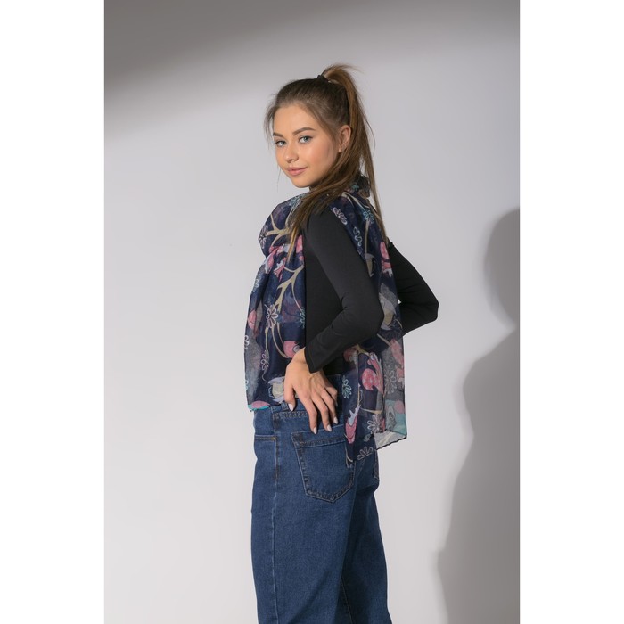 Палантин Этель "Совы" 60 х 180 см, 100 % вискоза