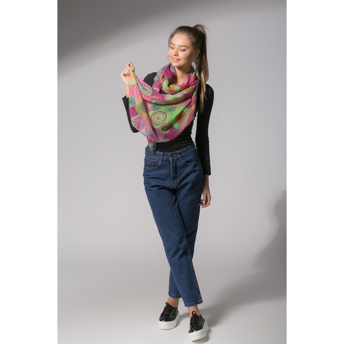 Палантин Этель "Сюзанна" 60 х 180 см, цвет розовый, 100 % вискоза