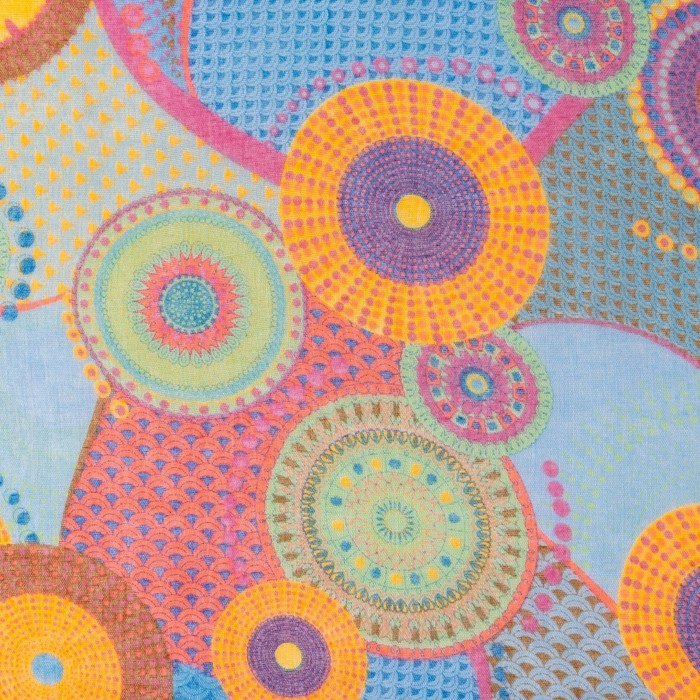 Палантин Этель "Сюзанна" 60 х 180 см, цвет оранжево-синий, 100 % вискоза