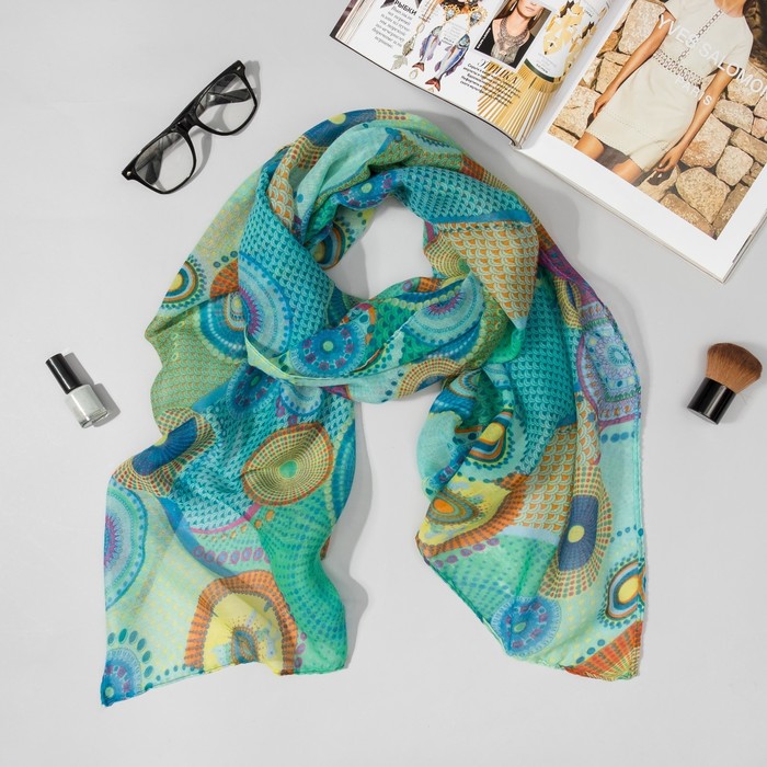 Палантин Этель "Сюзанна" 60 х 180 см, цвет зеленый, 100 % вискоза