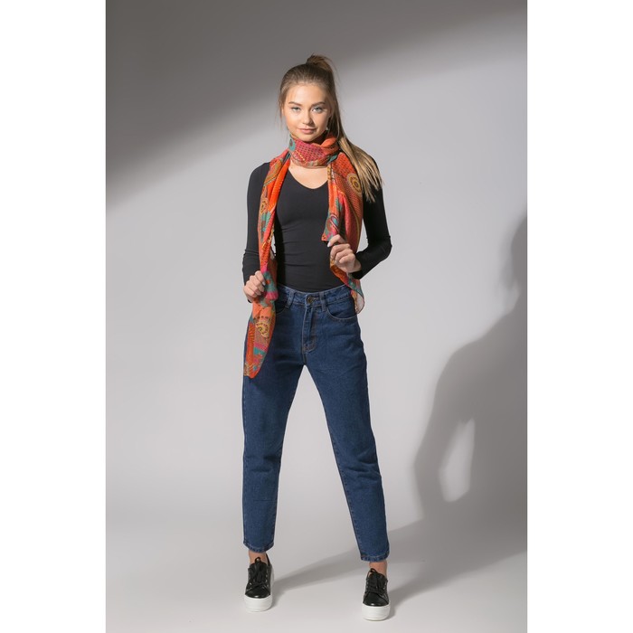 Палантин Этель "Сюзанна" 60 х 180 см, цвет оранжевый, 100 % вискоза