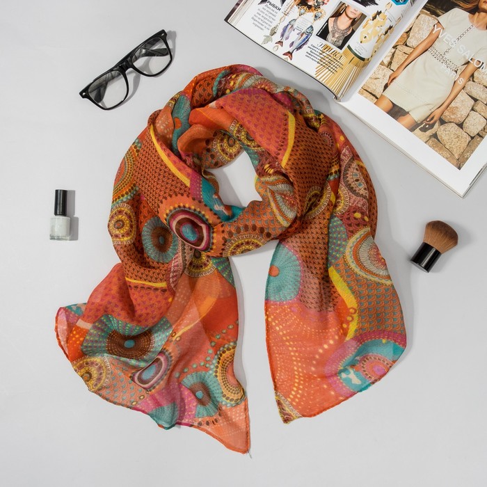 Палантин Этель "Сюзанна" 60 х 180 см, цвет оранжевый, 100 % вискоза