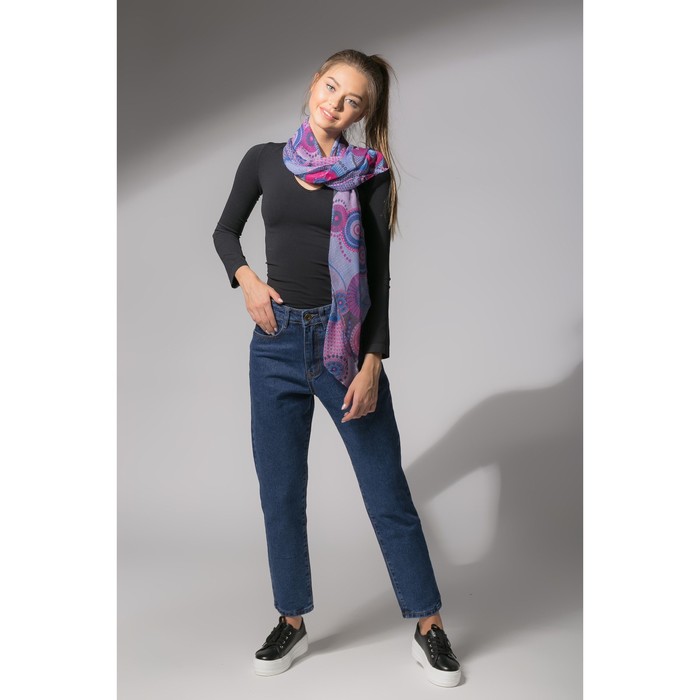 Палантин Этель "Сюзанна" 60 х 180 см, цвет розово-голубой,100 % вискоза