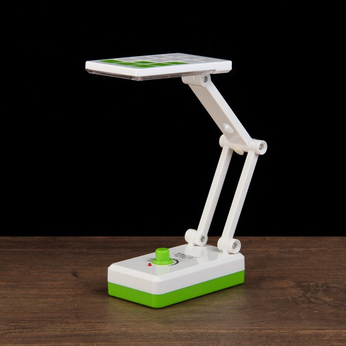 Лампа настольная LEDх14 1W АКБ выдвижная розетка "Квадратики" зелёная 11,5х6,5х5,3 см