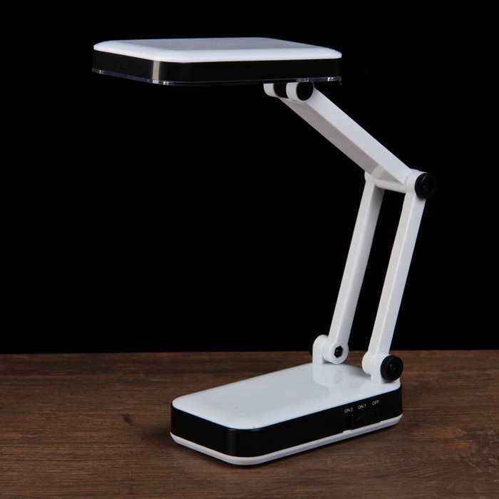 Лампа настольная складная LEDх24 АКБ 3W "Трансформер" чёрно-белая 13,5х6х7,5 см