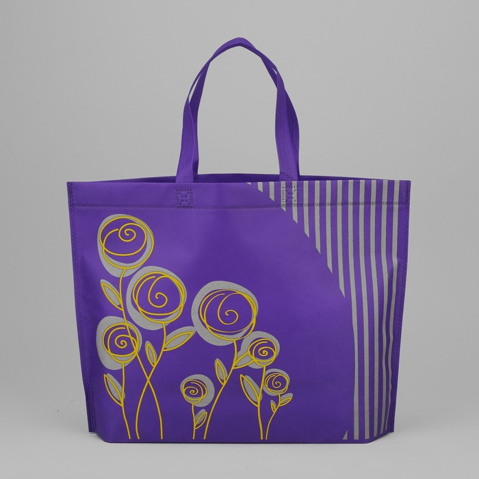Сумка хозяйственная «Букет», отдел без молнии, цвет фиолетовый