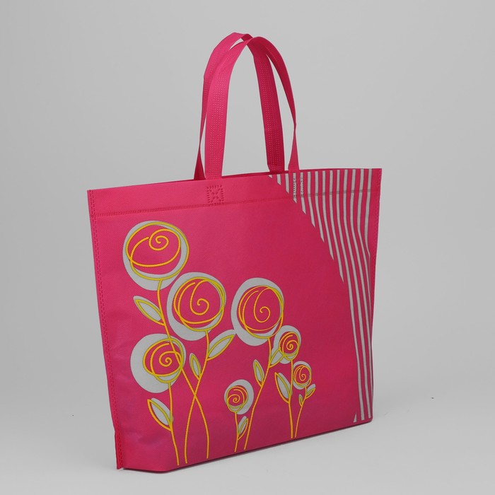 Сумка хозяйственная «Букет», отдел без молнии, цвет малиновый