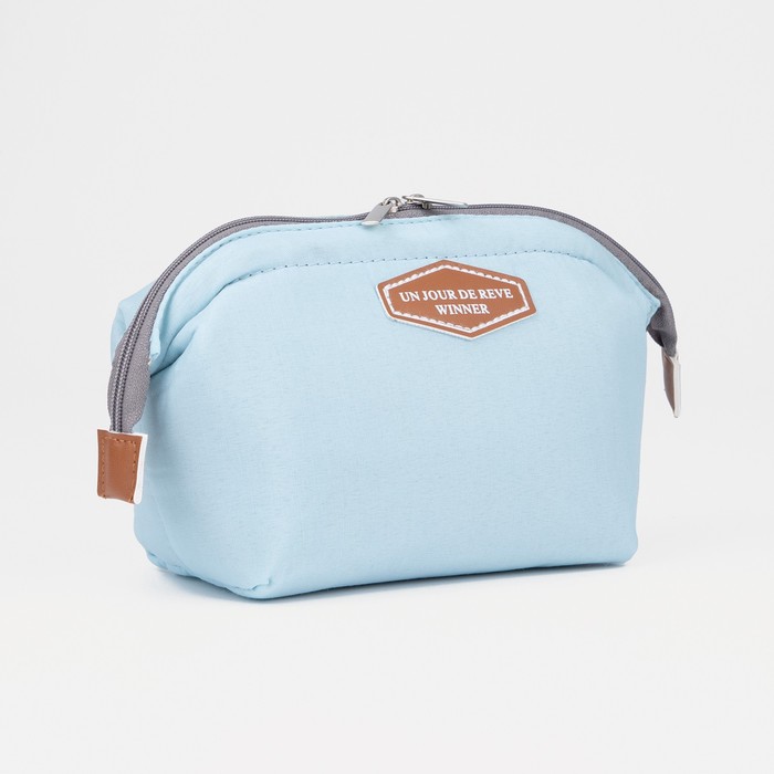 Косметичка с каркасом «Стиль», отдел на молнии, цвет голубой