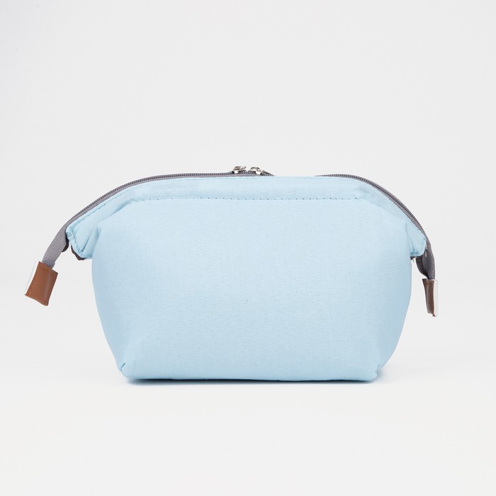 Косметичка с каркасом «Стиль», отдел на молнии, цвет голубой