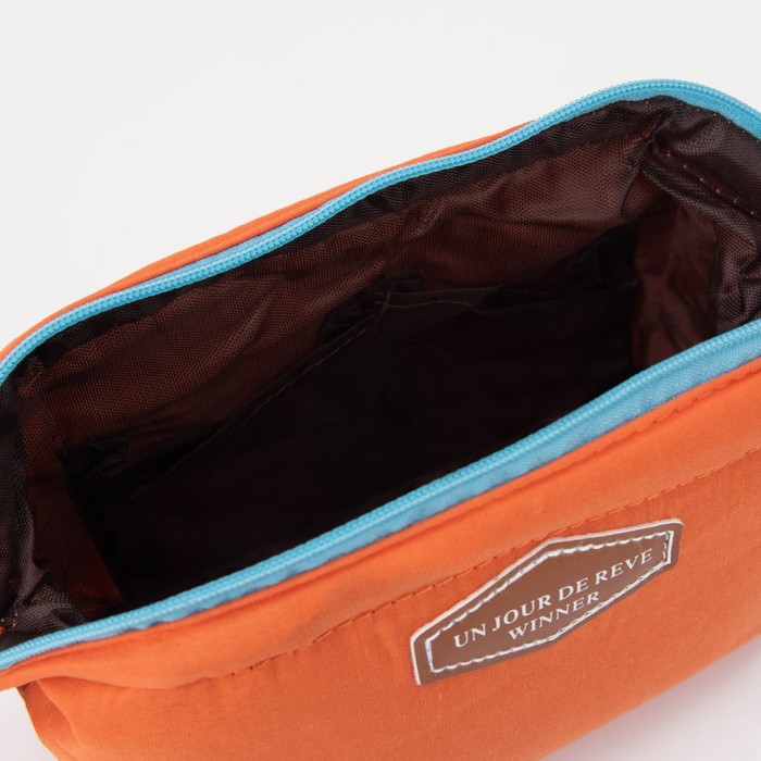 Косметичка с каркасом «Стиль», отдел на молнии, цвет оранжевый