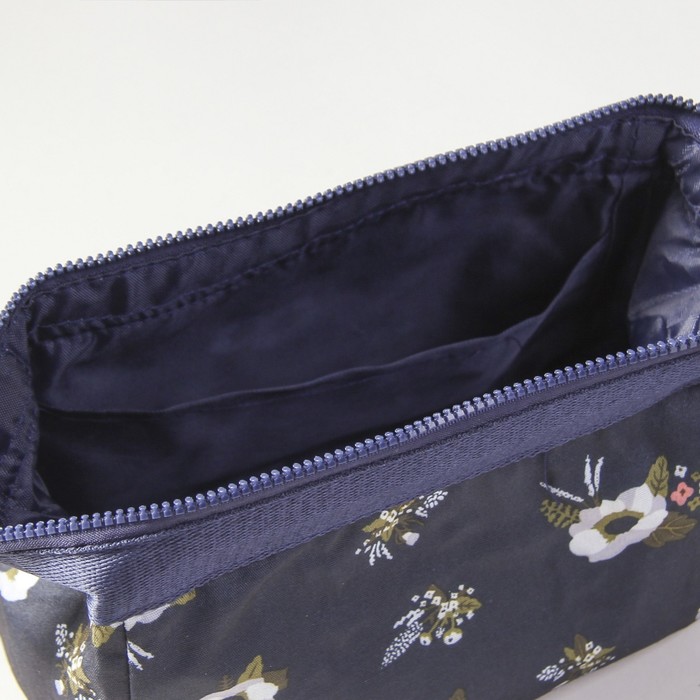 Косметичка с каркасом «Стиль», отдел на молнии, цвет синий