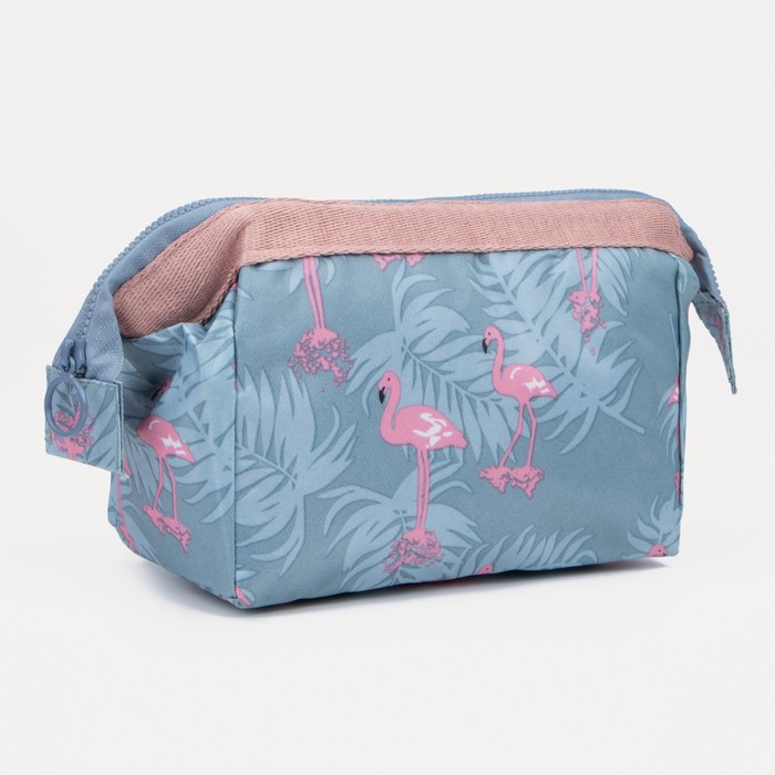 

Косметичка на молнии, цвет голубой/розовый