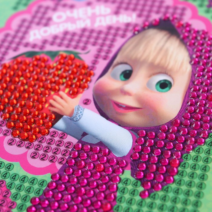 Мозаика алмазная для детей "Добрый день" Маша и Медведь