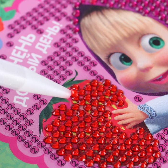 Мозаика алмазная для детей "Добрый день" Маша и Медведь