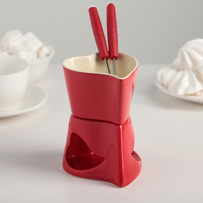 Набор для фондю "Лакомка" , шпажка 15 см, цвет красный