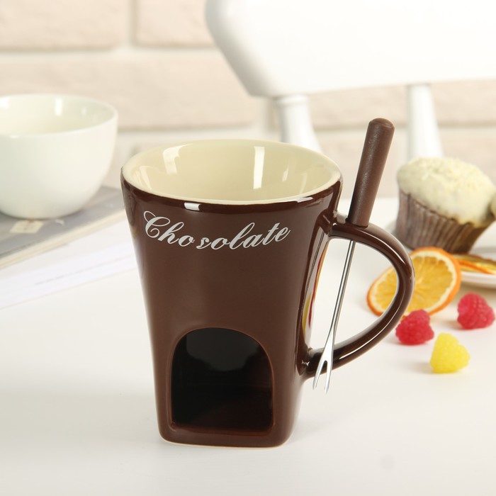 Набор для фондю "Лакомка", шпажка 15 см, цвет коричневый