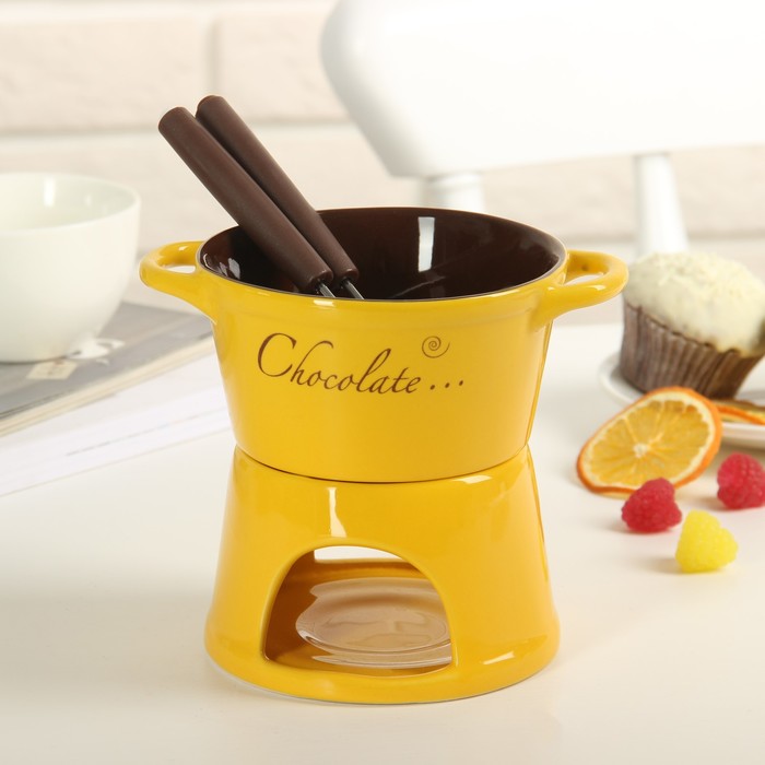 Набор для фондю "Лакомка", 2 шпажки 15 см, цвет желтый