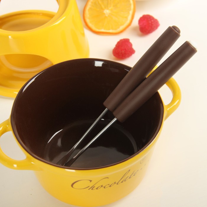 Набор для фондю "Лакомка", 2 шпажки 15 см, цвет желтый