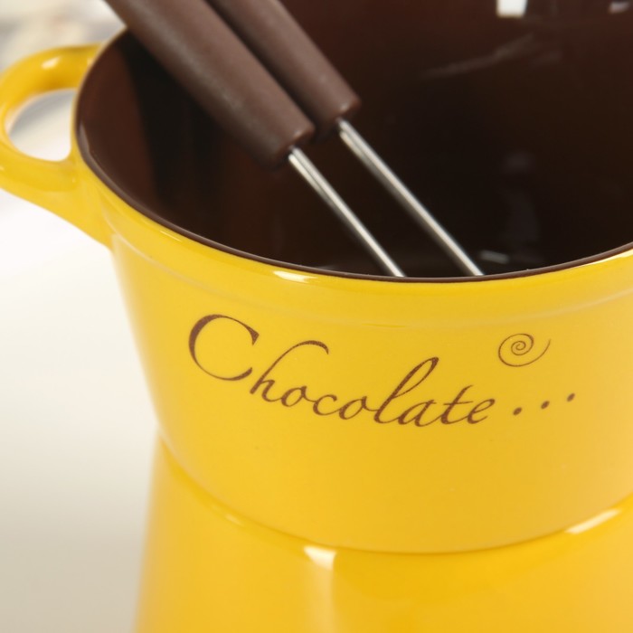 Набор для фондю "Лакомка", 2 шпажки 15 см, цвет желтый