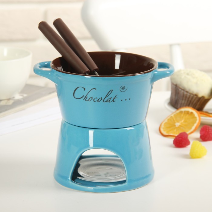 Набор для фондю "Лакомка", 2 шпажки 15 см, цвет синий