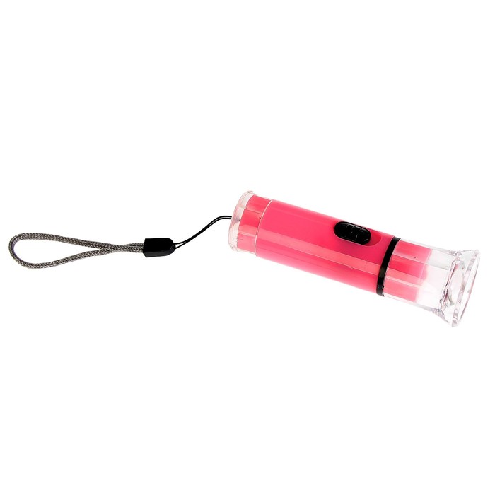 Фонарь 1 диод, рукоять гладк, рассеиватель прозрачн, микс, (фасовка 24шт), 3,2*10см